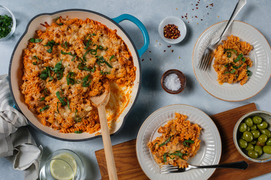 Creamy Cottage Cheese & Marinara Baked Rotini