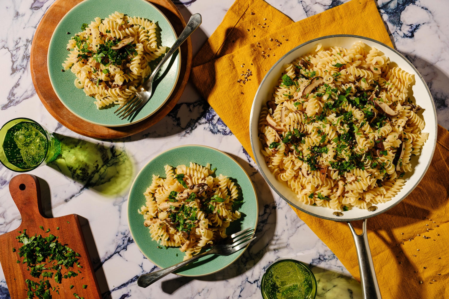 Rotini with Creamy Wild Mushroom Sauce