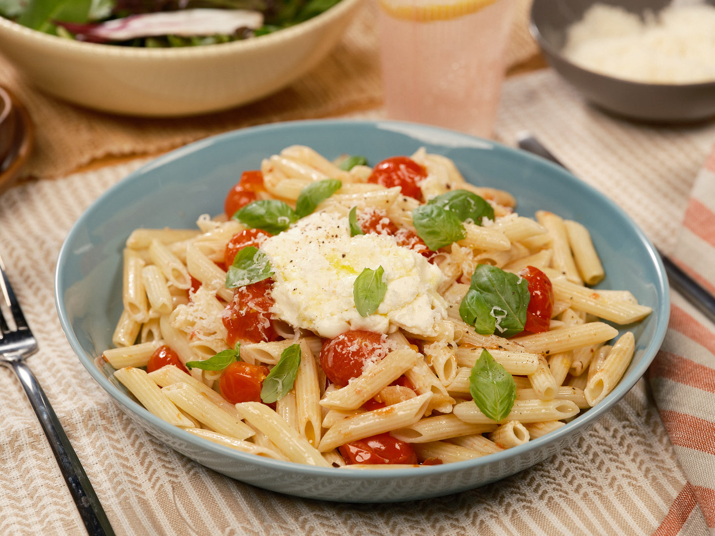 penne pasta from Carbe Diem plated