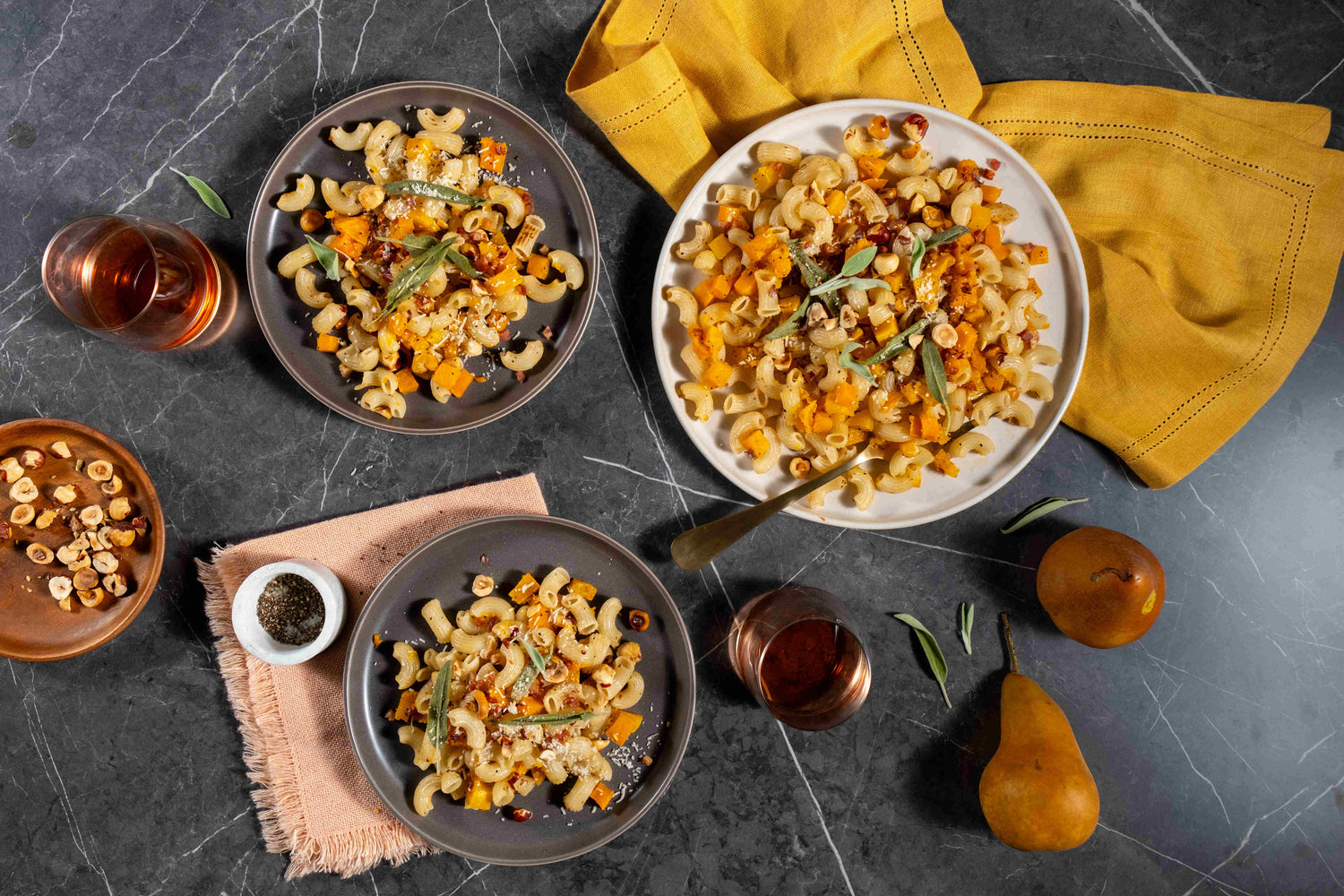Elbows with Brown Butter-Sage Sauce, Squash & Pancetta