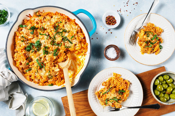 Creamy Cottage Cheese Marinara Baked Rotini
