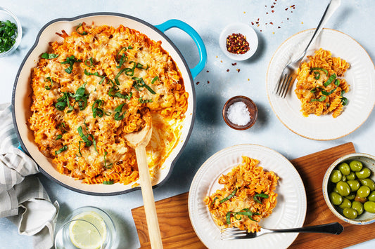 Creamy Cottage Cheese Marinara Baked Rotini