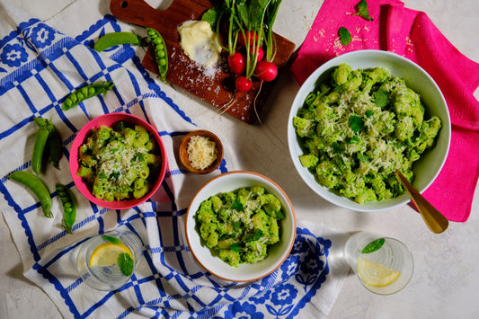 Elbows with Pea-Ricotta Pesto