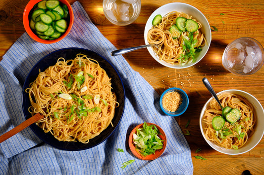 Sesame Noodles with Pickled Cucumbers