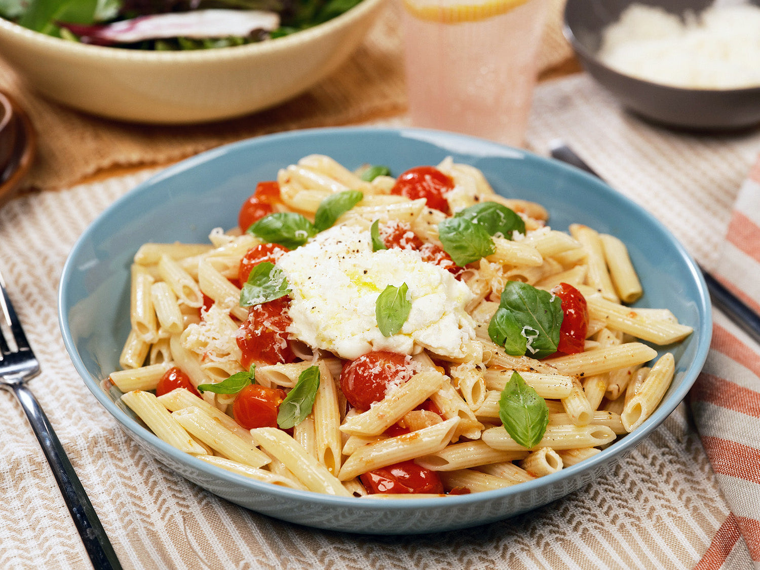 penne pasta from Carbe Diem plated