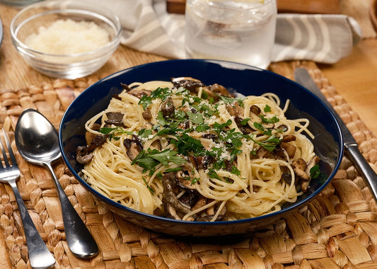 Mushroom Carbonara with Spaghetti