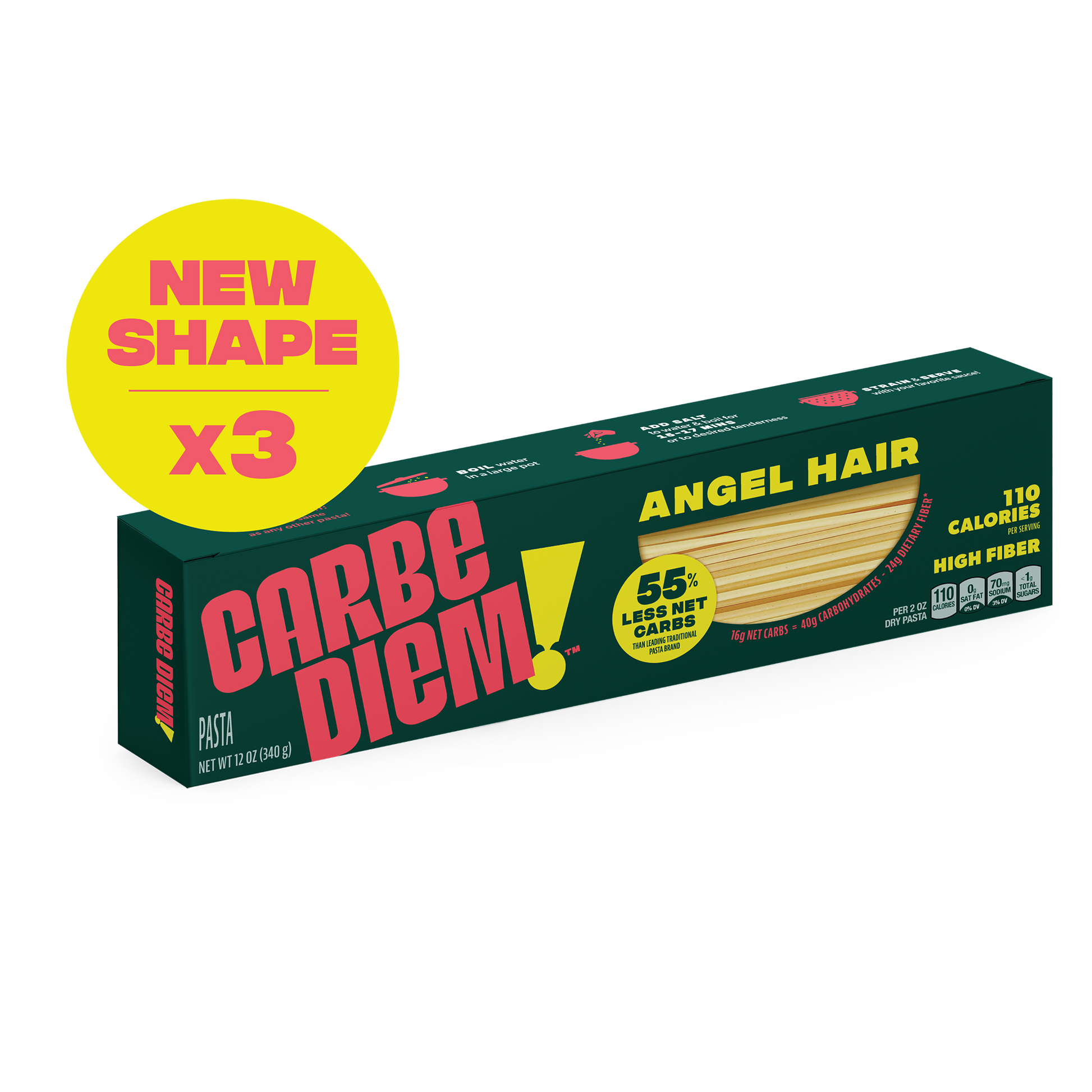 Image#1 green box of angel hair pasta, front view