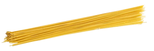 Yellow angel hair noodles on a white background