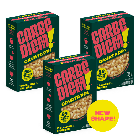 3 boxes of Carbe Diem cavatappi pasta