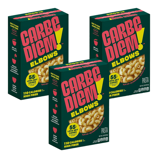 3 boxes of Carbe Diem elbow pasta