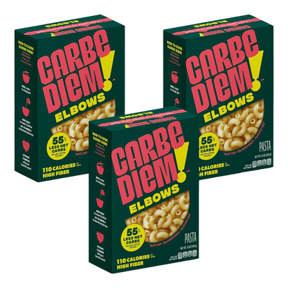 Three boxes of Carbe Diem Elbows pasta