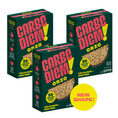 3 boxes of Carbe Diem orzo pasta