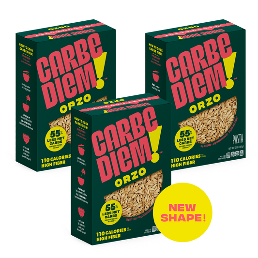 3 boxes of Carbe Diem orzo pasta