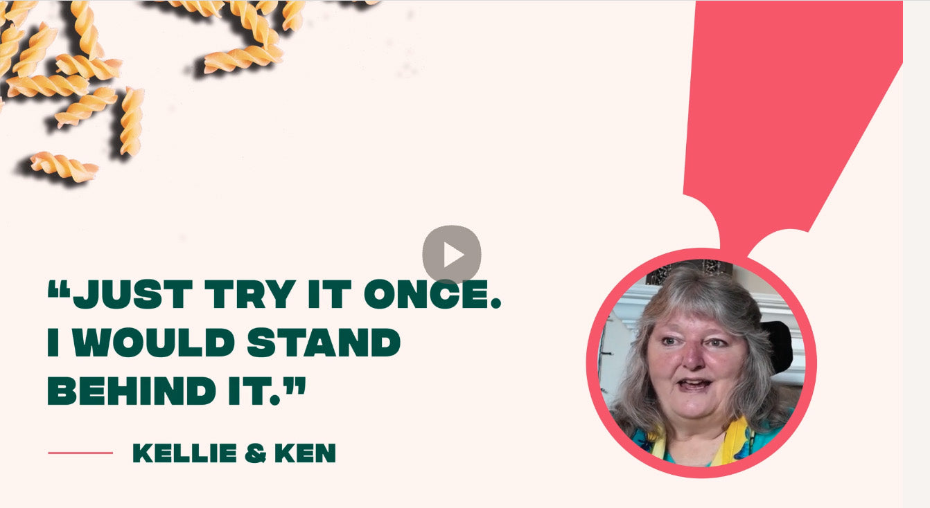 Load video: Pasta lover testimonial video