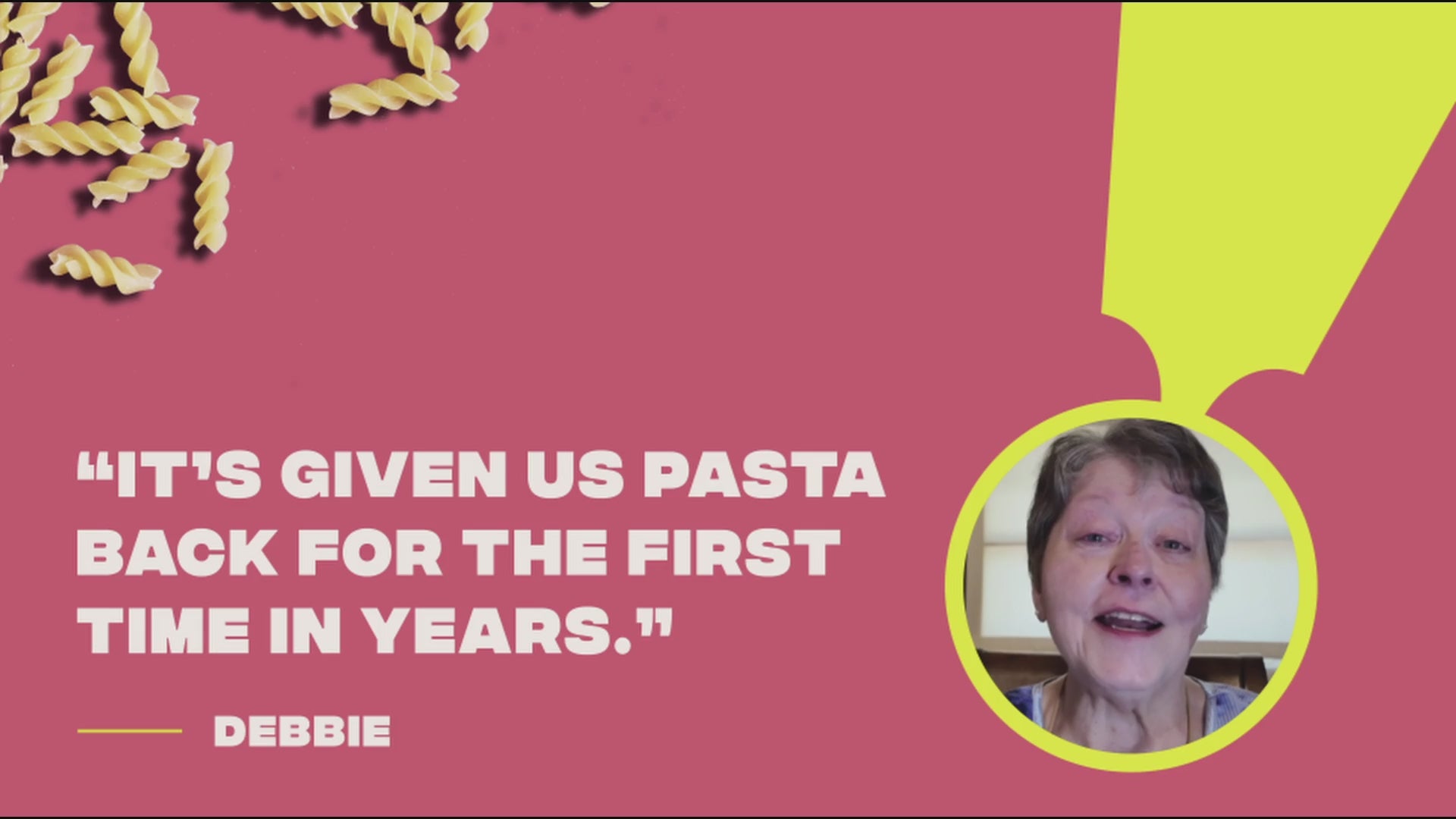 Load video: Pasta lover testimonial video